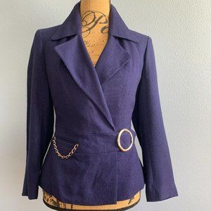 Vintage 60s Carlisle Couture Blue Jacket Size 12